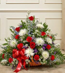 Red, White and Blue Fireside Basket – Open Blooms Chantilly, Chantilly VA