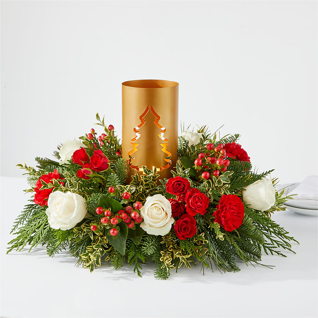 December Dreams Centerpiece – Open Blooms Chantilly, Chantilly VA