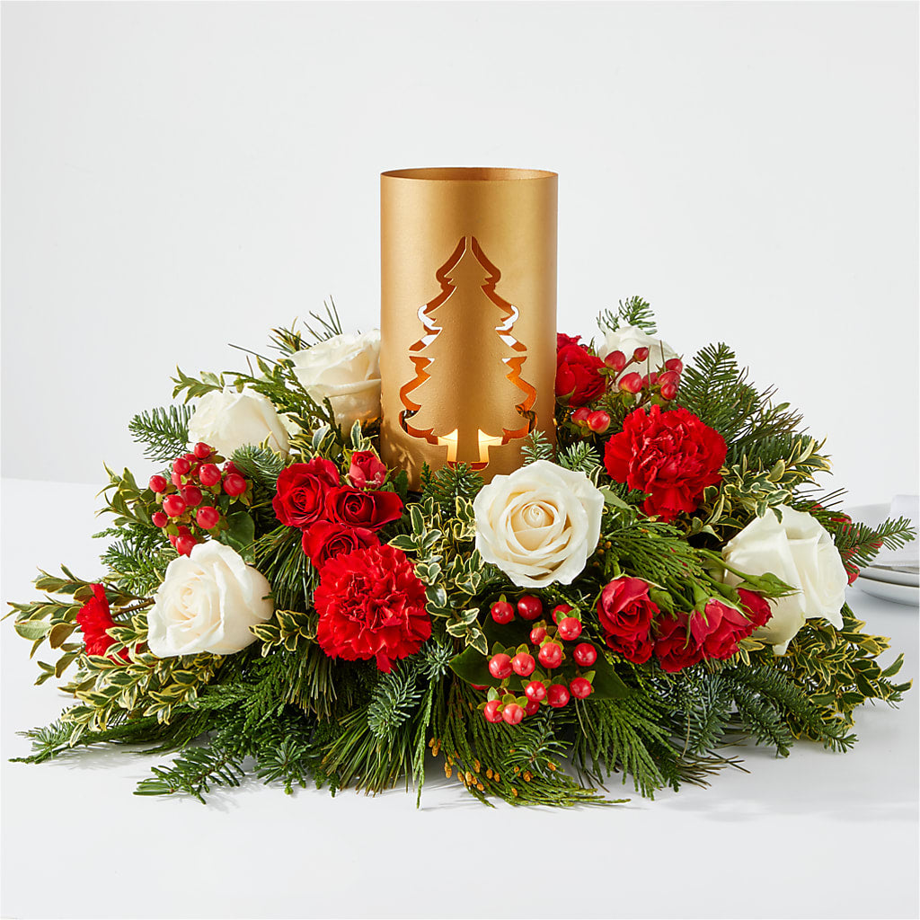 December Dreams Centerpiece – Open Blooms Chantilly, Chantilly VA