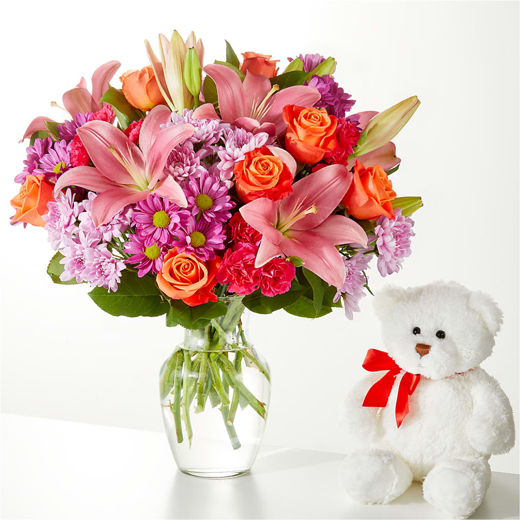 One and Only Bouquet and Bear Bundle – Open Blooms Chantilly, Chantilly VA