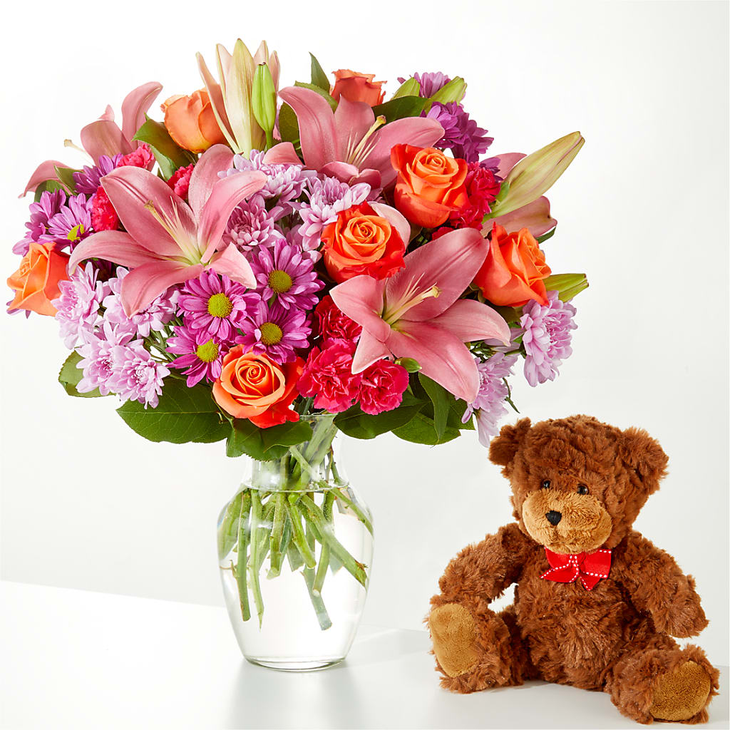 One and Only Bouquet and Bear Bundle – Open Blooms Chantilly, Chantilly VA