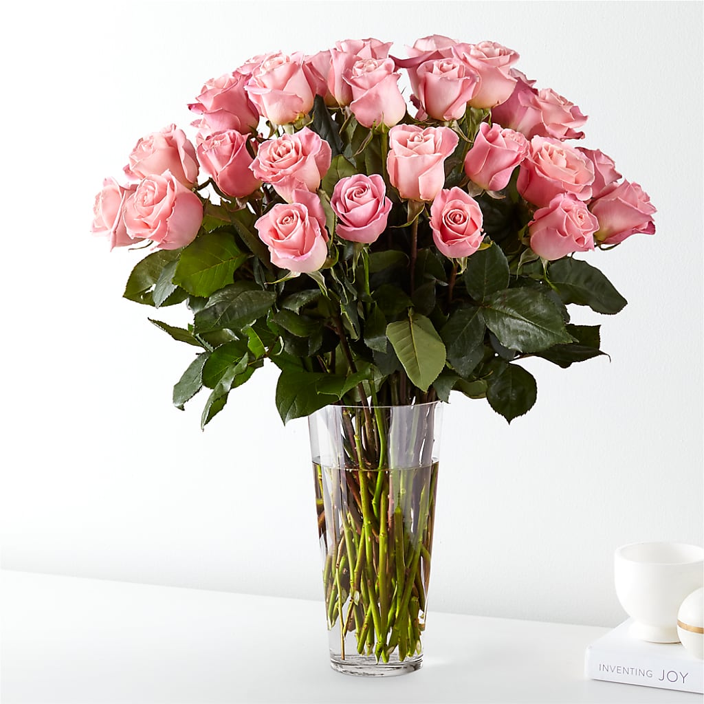 Long Stem Pink Rose Bouquet – Open Blooms Chantilly, Chantilly VA