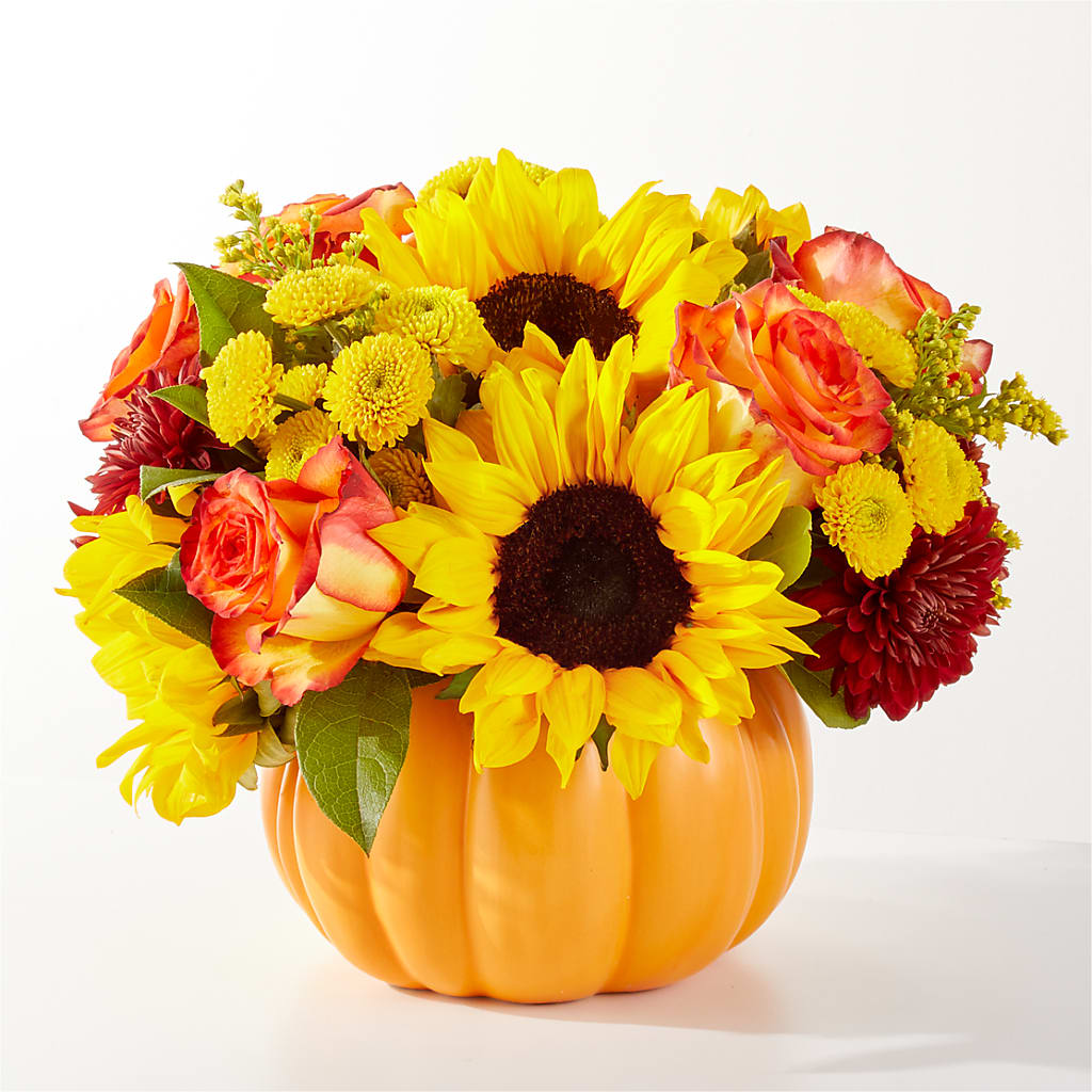 Golden Gourd Pumpkin Bouquet – Open Blooms Chantilly, Chantilly VA