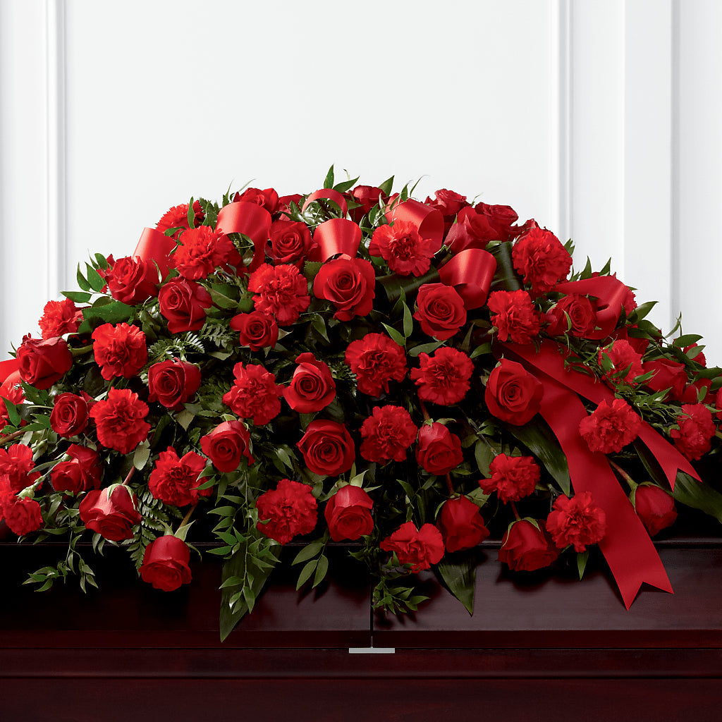 Tribute of Life Casket Spray – Open Blooms Chantilly, Chantilly VA