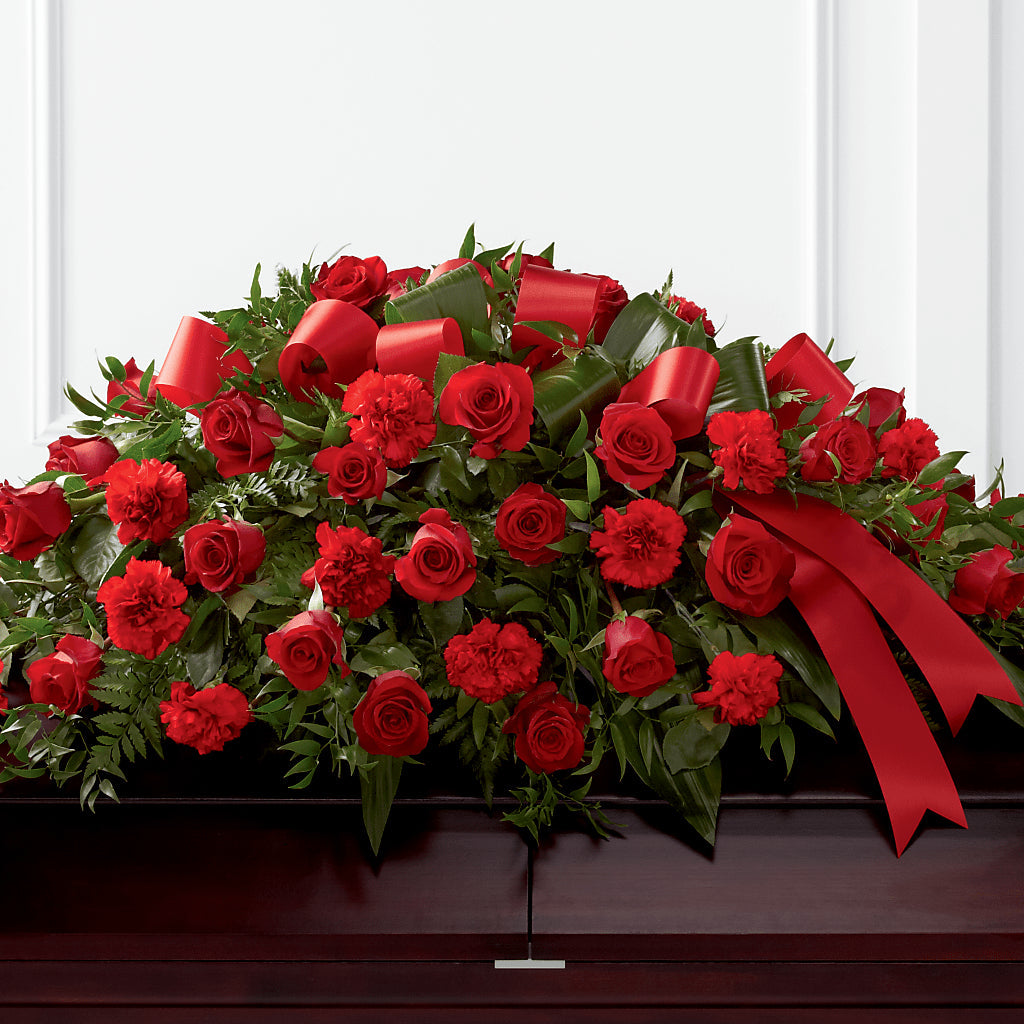 Tribute of Life Casket Spray – Open Blooms Chantilly, Chantilly VA