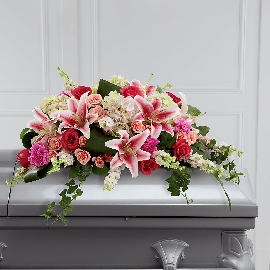 Splendid Grace Casket Spray – Open Blooms Chantilly, Chantilly VA