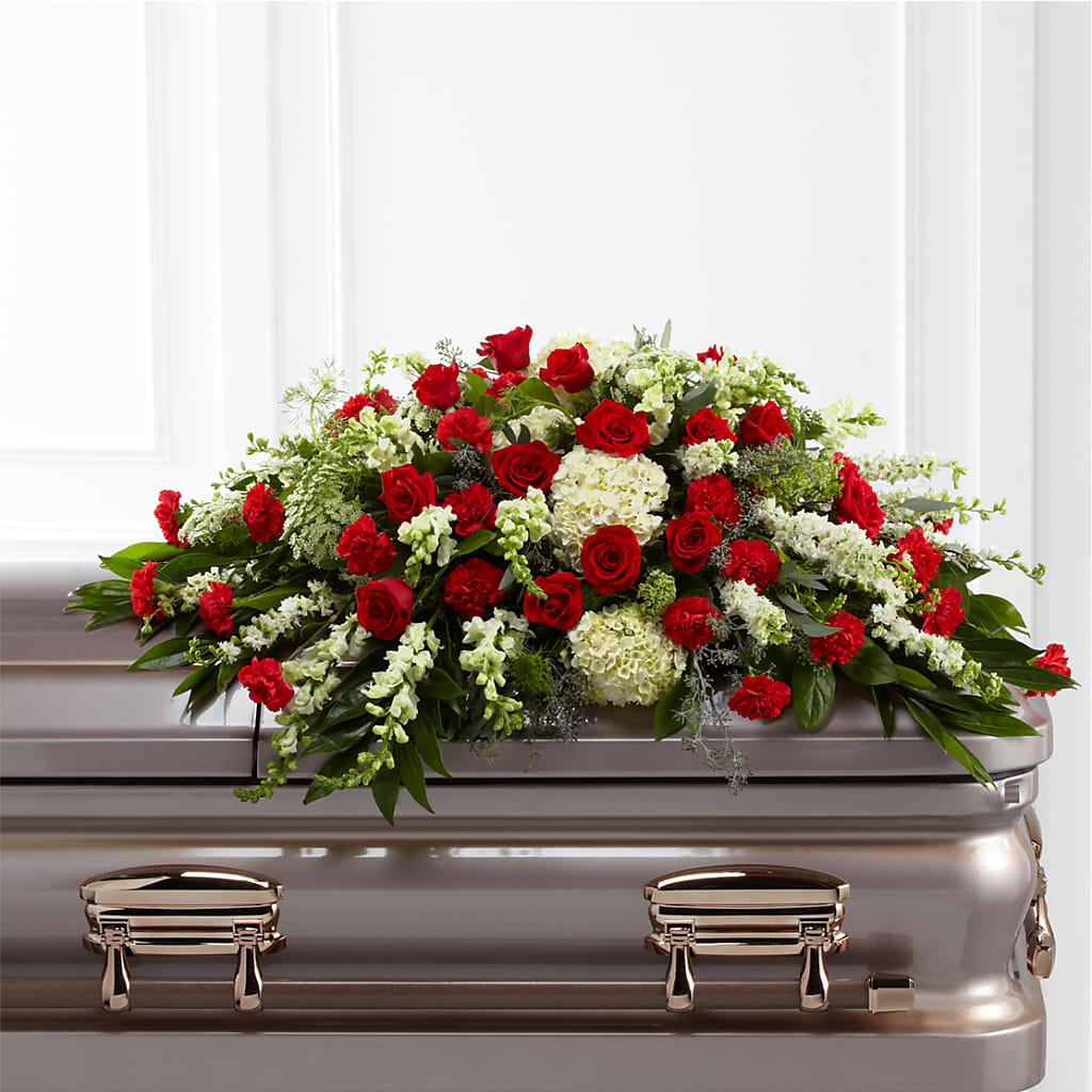 Sincerity Casket Spray – Open Blooms Chantilly, Chantilly VA
