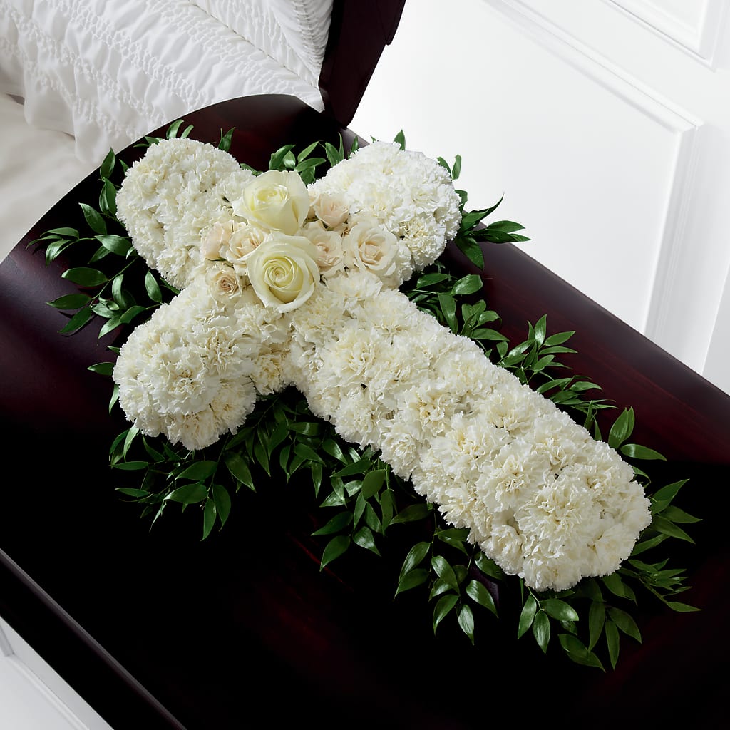 Peaceful Memories Casket Spray (Standard) – Open Blooms Chantilly, Chantilly VA