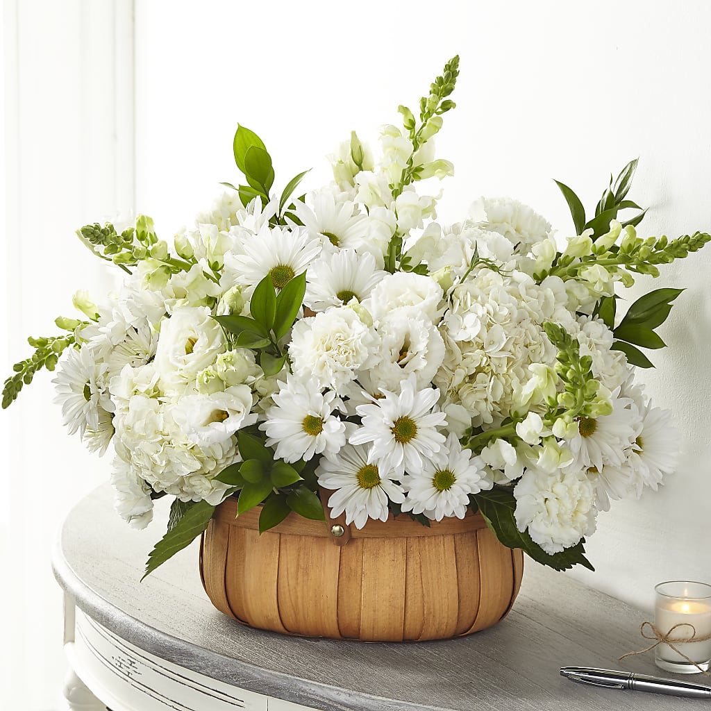Pure Ivory Basket – Open Blooms Chantilly, Chantilly VA