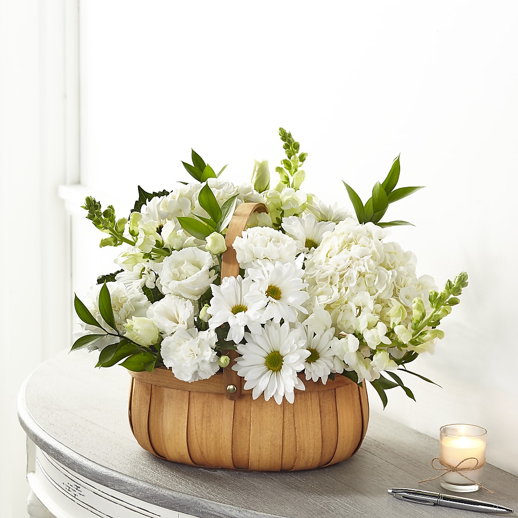 Pure Ivory Basket – Open Blooms Chantilly, Chantilly VA