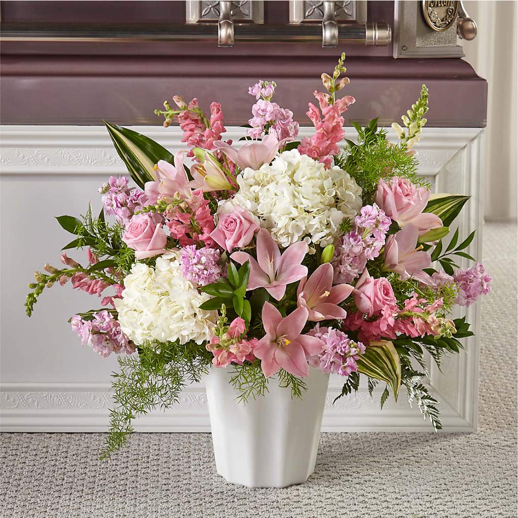 Simply Serene Floor Basket – Open Blooms Chantilly, Chantilly VA