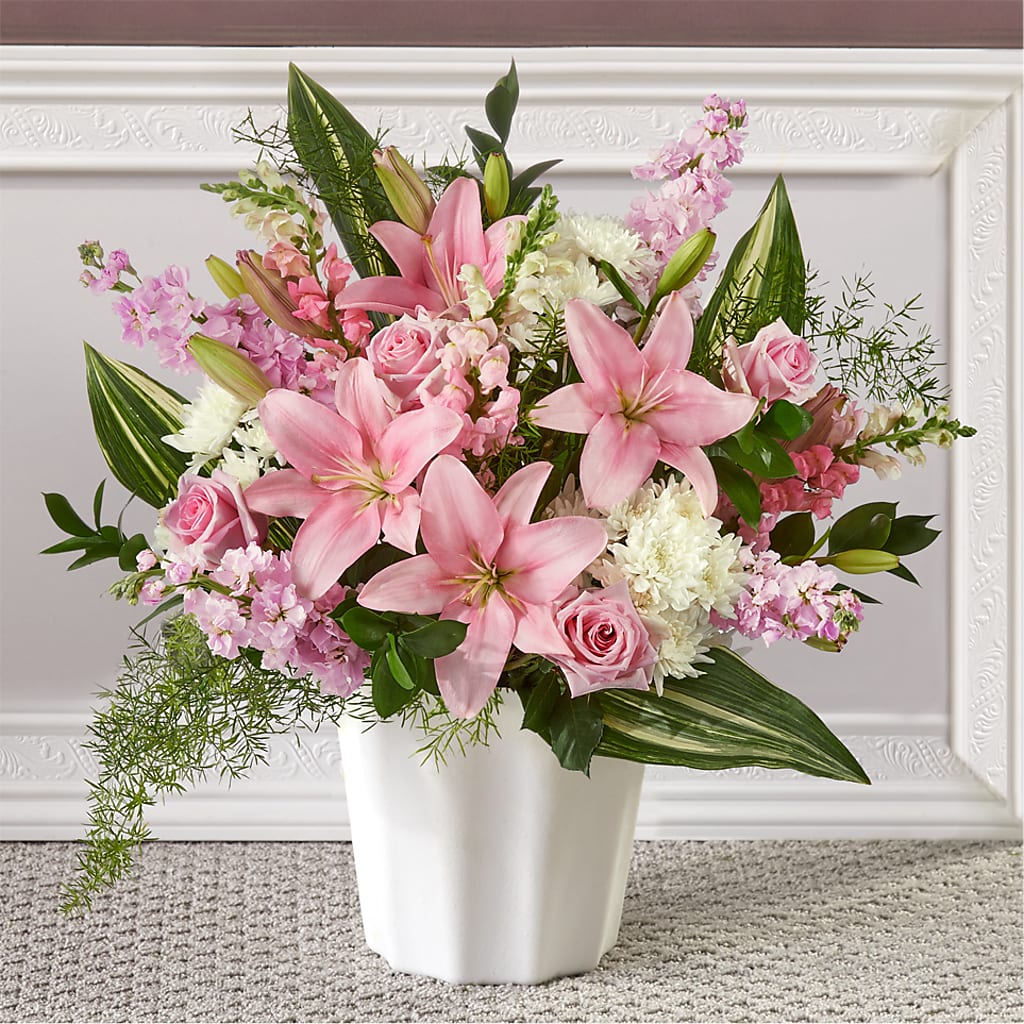 Simply Serene Floor Basket – Open Blooms Chantilly, Chantilly VA