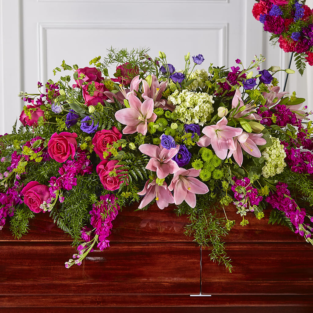 Radiant Tribute Casket Spray – Open Blooms Chantilly, Chantilly VA