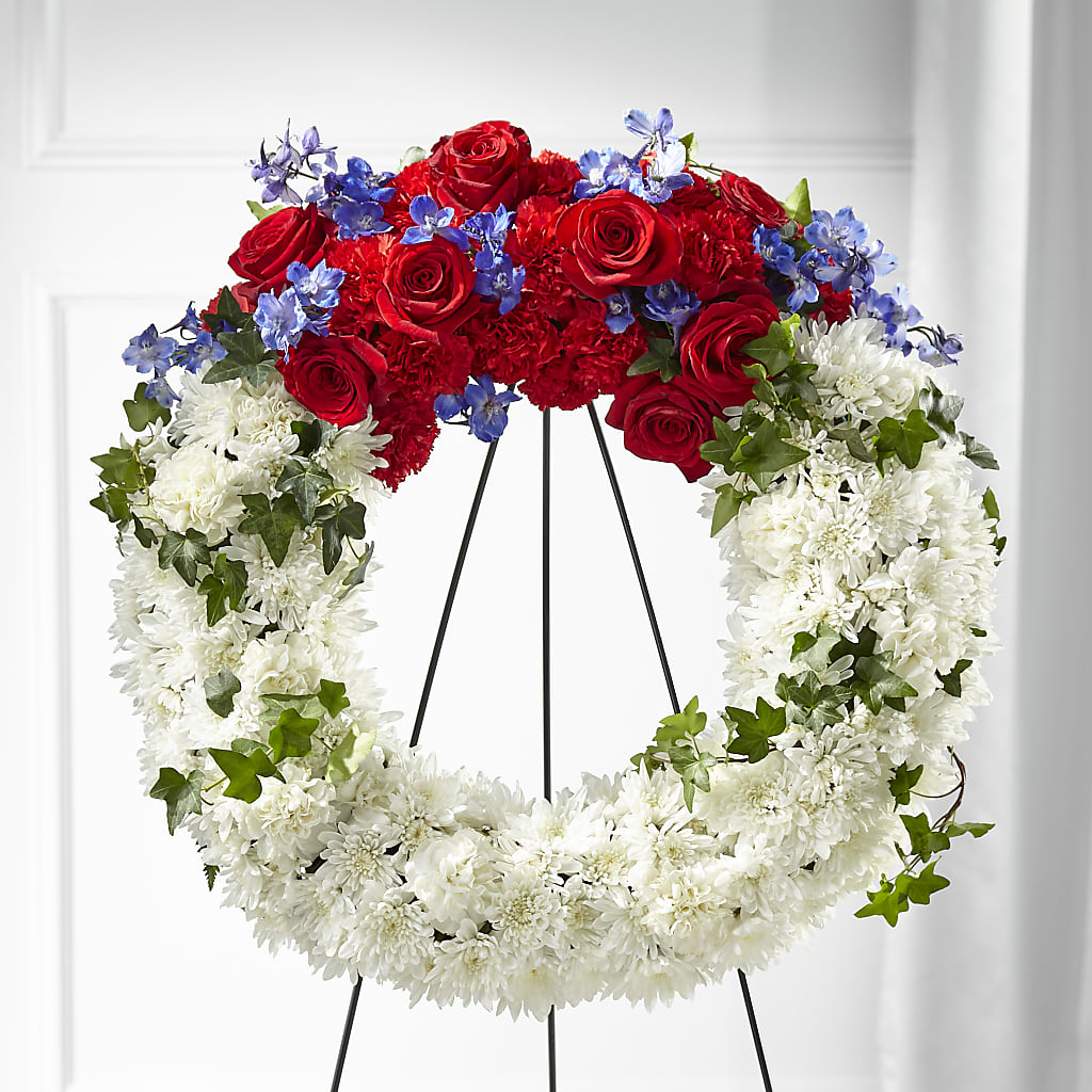 Patriotic Passion Wreath – Open Blooms Chantilly, Chantilly VA