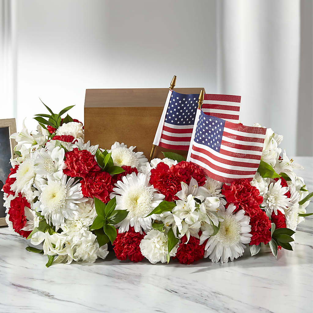 Spirit of Patriotism Cremation Adornment – Open Blooms Chantilly, Chantilly VA