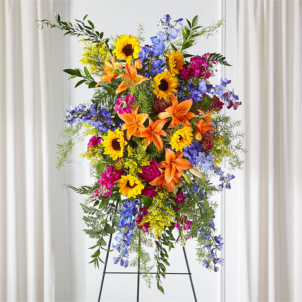Sunlit Memories Standing Spray (Standard) – Open Blooms Chantilly, Chantilly VA
