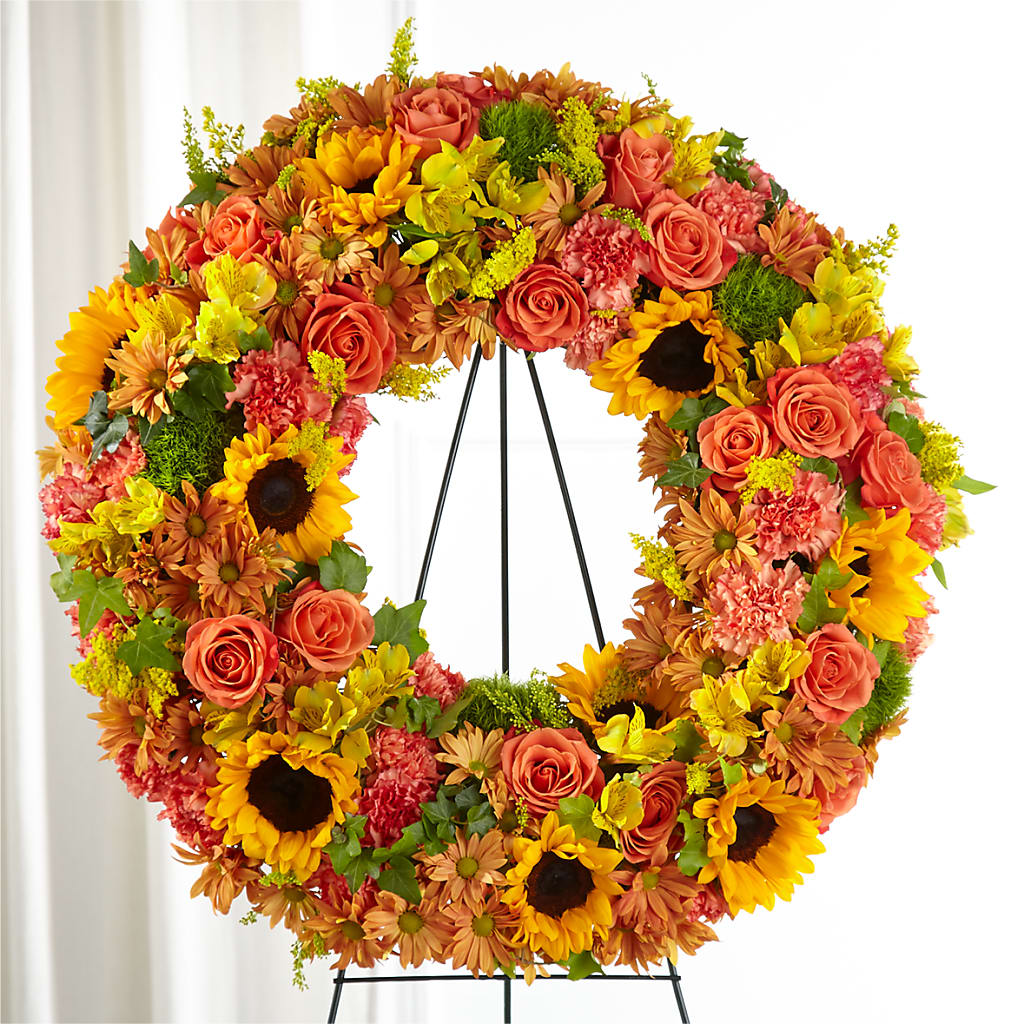 Autumnal Memories Wreath (Standard) – Open Blooms Chantilly, Chantilly VA