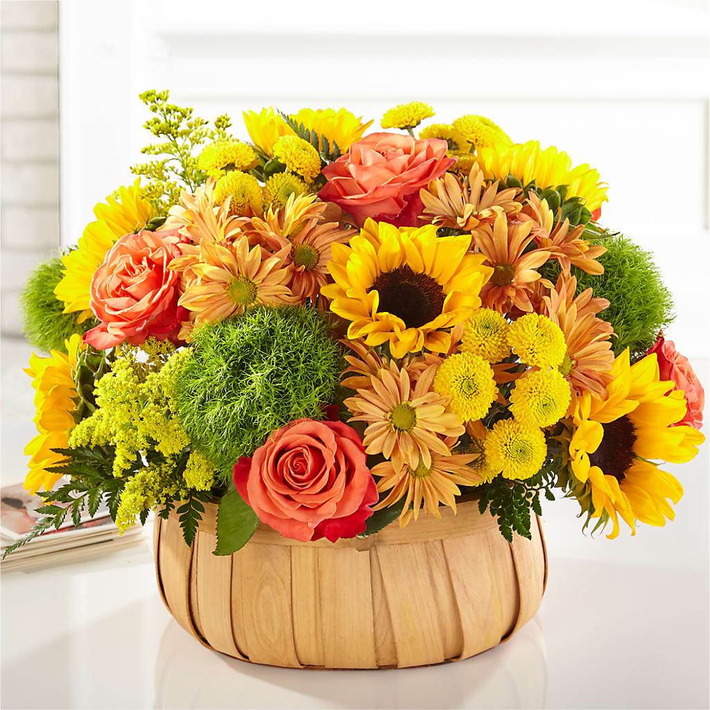 Harvest Sunflower Basket – Open Blooms Chantilly, Chantilly VA