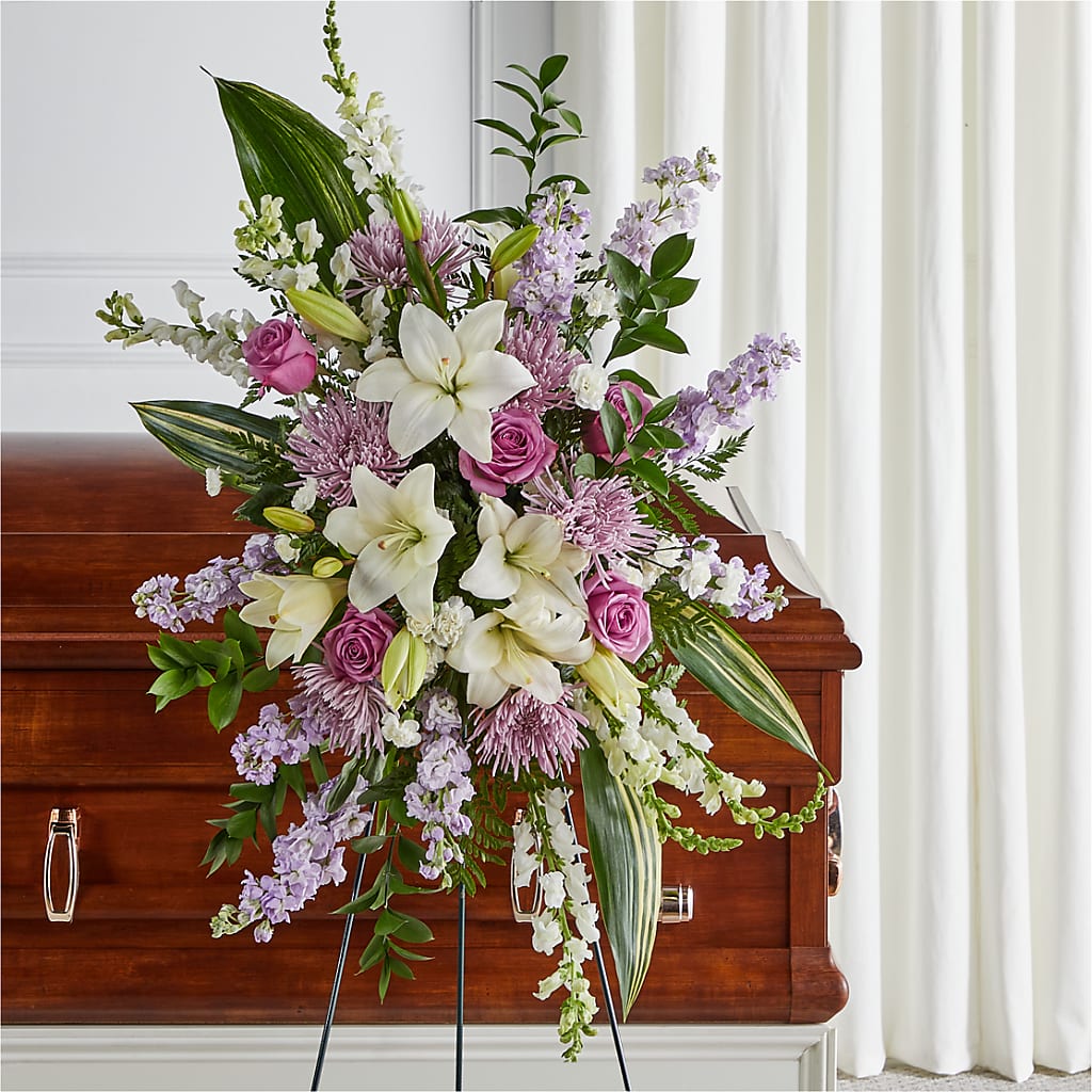 Grateful Hearts Standing Spray – Open Blooms Chantilly, Chantilly VA