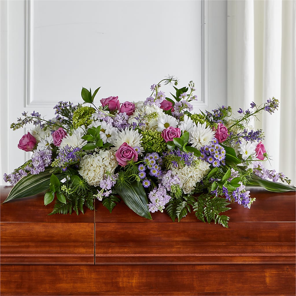 Meadows of Serenity Casket Spray – Open Blooms Chantilly, Chantilly VA
