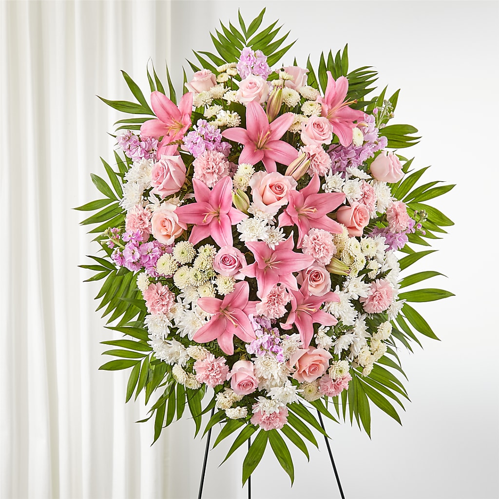 Offering Solace Standing Spray – Open Blooms Chantilly, Chantilly VA