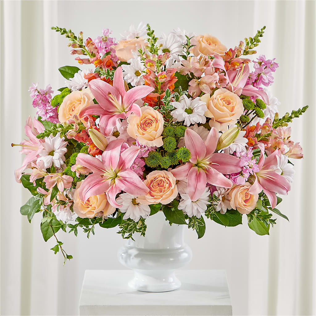 Heartfelt Gesture Urn Arrangement – Open Blooms Chantilly, Chantilly VA