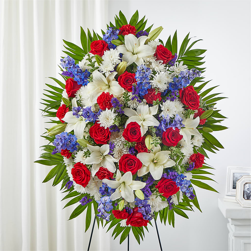 Cherished Service Standing Spray – Open Blooms Chantilly, Chantilly VA