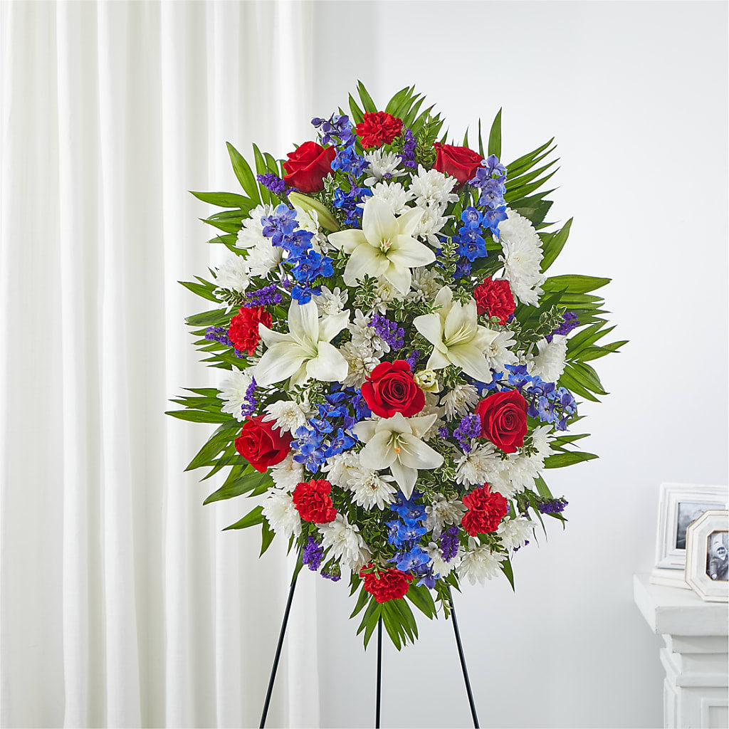 Cherished Service Standing Spray – Open Blooms Chantilly, Chantilly VA