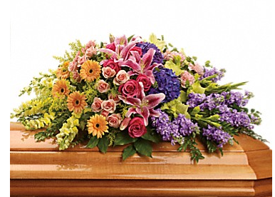 Garden of Sweet Memories Casket Spray – Open Blooms Chantilly, Chantilly VA
