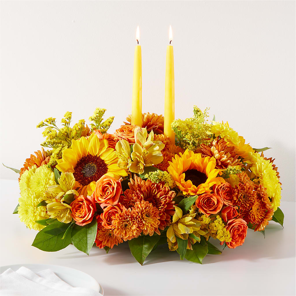 Autumn Harmony Centerpiece – Open Blooms Chantilly, Chantilly VA