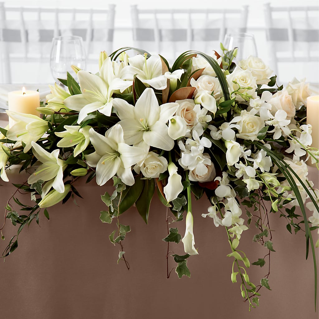 White Linen Arrangement – Open Blooms Chantilly, Chantilly VA