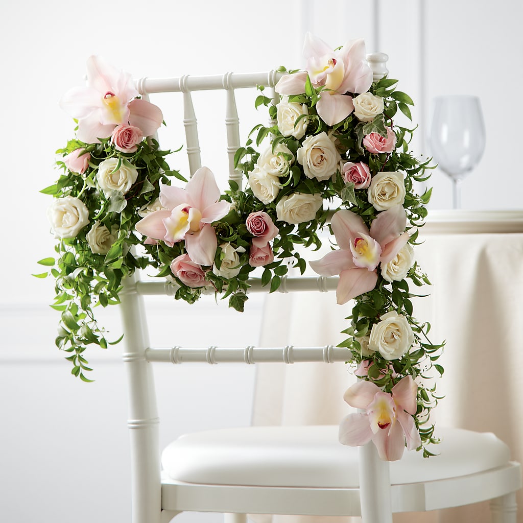 Orchid Rose Chair Décor – Open Blooms Chantilly, Chantilly VA