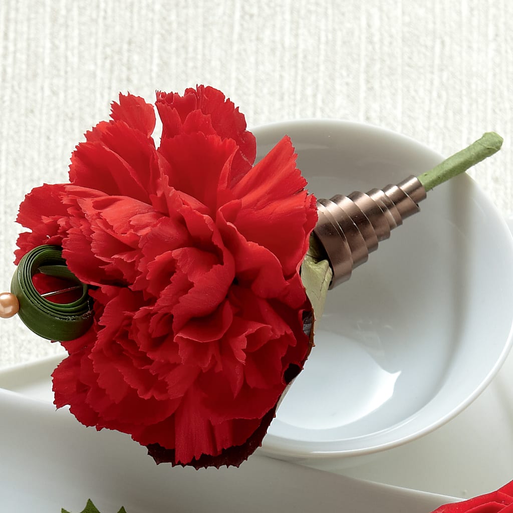 Red Carnation Boutonniere – Open Blooms Chantilly, Chantilly VA