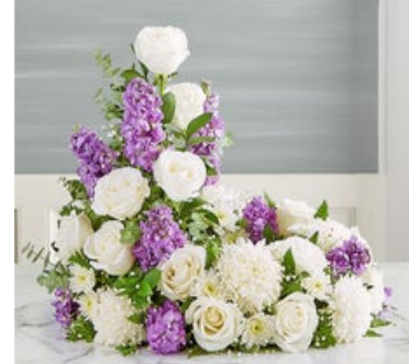 Cremation Wreath- Lavender and White-LG –  Open Blooms Chantilly, Chantilly VA
