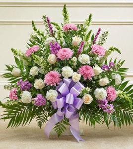 Lavender and White Sympathy Floor Basket - Greatest