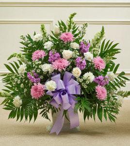 Lavender and White Sympathy Floor Basket - Greater –  Open Blooms Chantilly, Chantilly VA