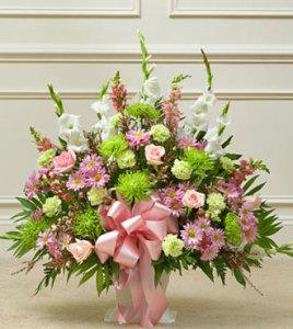 Pastel Sympathy Floor Basket - Greatest –  Open Blooms Chantilly, Chantilly VA