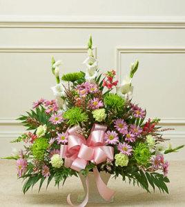 Pastel Sympathy Floor Basket - Great –  Open Blooms Chantilly, Chantilly VA