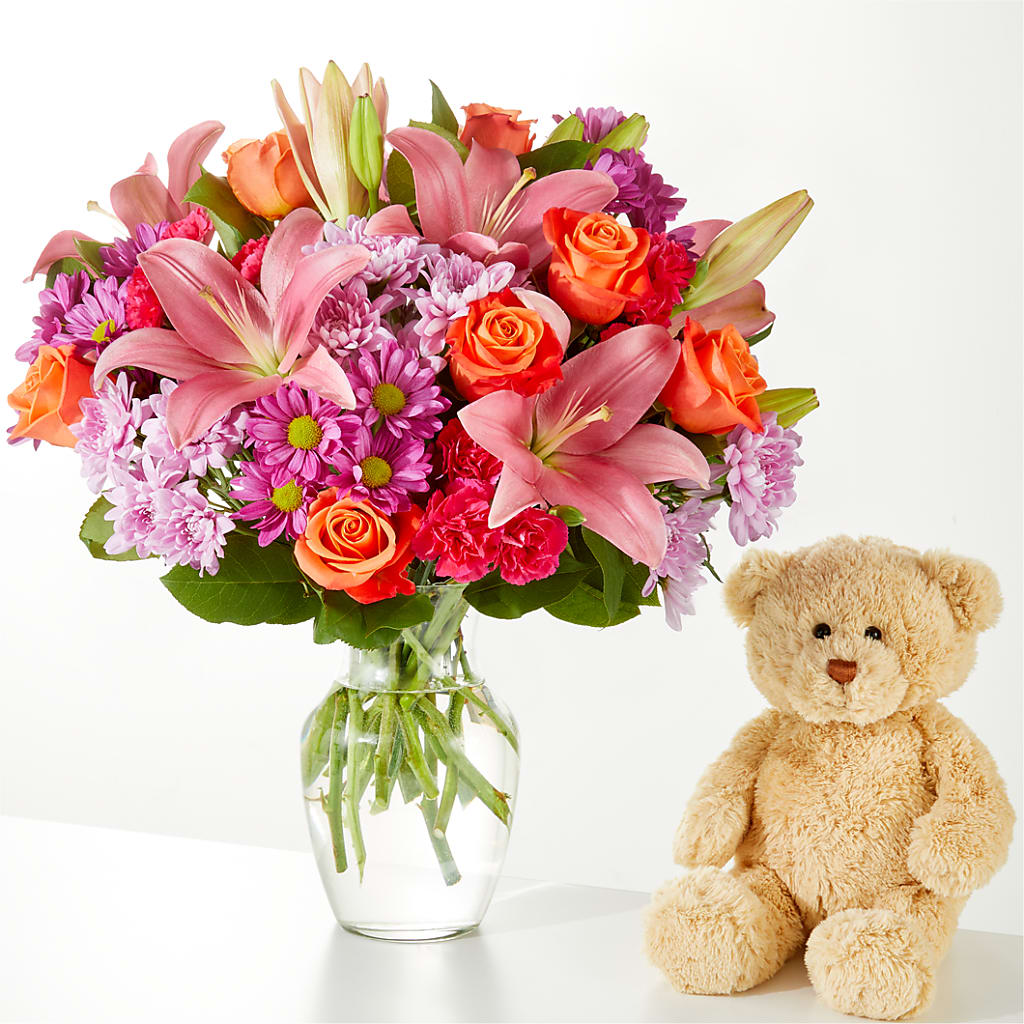 One and Only Bouquet and Bear Bundle –  Open Blooms Chantilly, Chantilly VA