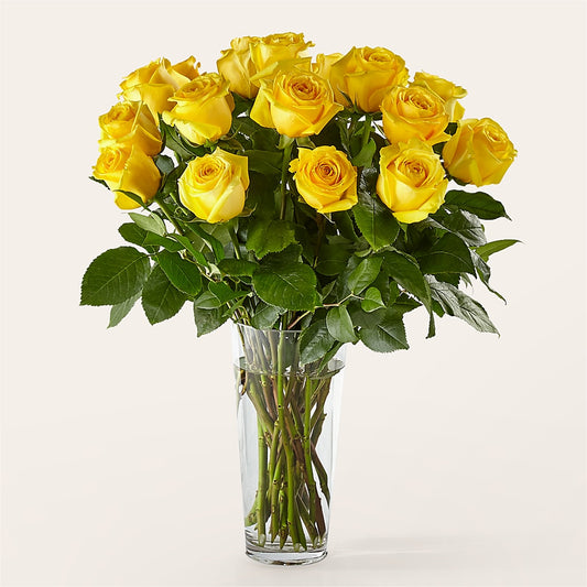 Long Stem Yellow Rose Bouquet –  Open Blooms Chantilly, Chantilly VA