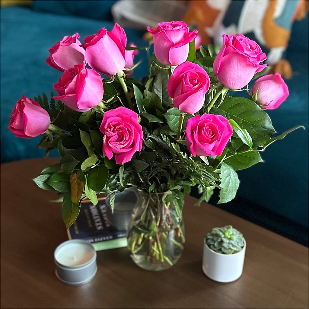 Long Stem Pink Rose Bouquet –  Open Blooms Chantilly, Chantilly VA