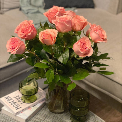 Long Stem Pink Rose Bouquet –  Open Blooms Chantilly, Chantilly VA