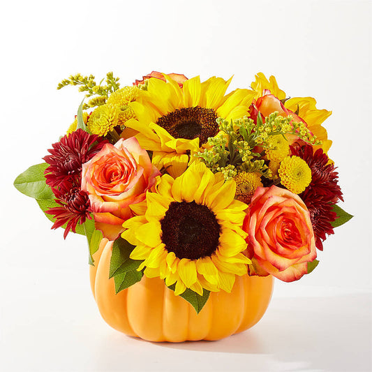 Golden Gourd Pumpkin Bouquet –  Open Blooms Chantilly, Chantilly VA