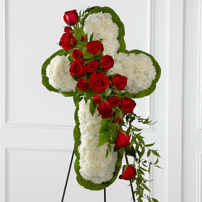 Floral Cross Easel –  Open Blooms Chantilly, Chantilly VA