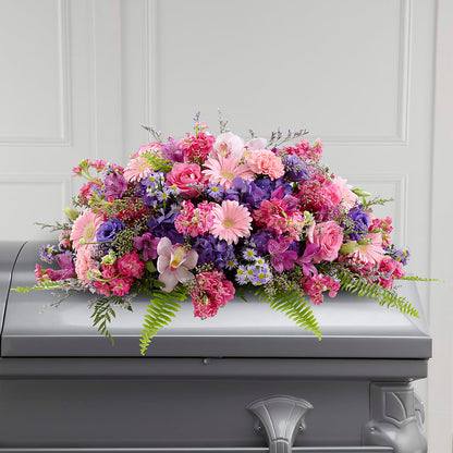 Glorious Garden Casket Spray –  Open Blooms Chantilly, Chantilly VA