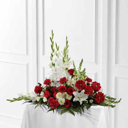 Crimson & White Arrangement –  Open Blooms Chantilly, Chantilly VA