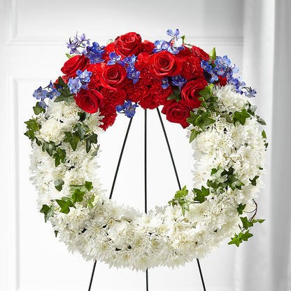 Patriotic Passion Wreath –  Open Blooms Chantilly, Chantilly VA