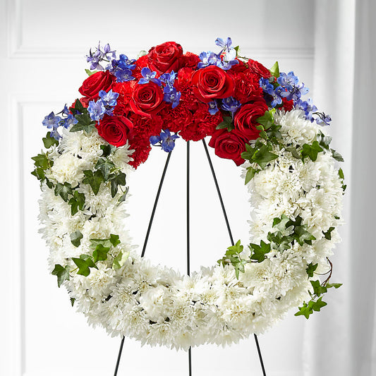Patriotic Passion Wreath –  Open Blooms Chantilly, Chantilly VA