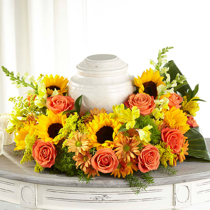 Faithful Sunflower Cremation Adornment –  Open Blooms Chantilly, Chantilly VA