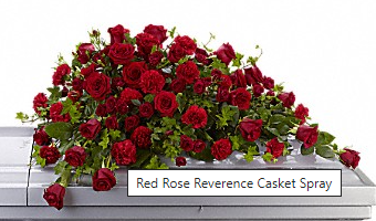 Red Rose Reverence Casket Spray –  Open Blooms Chantilly, Chantilly VA